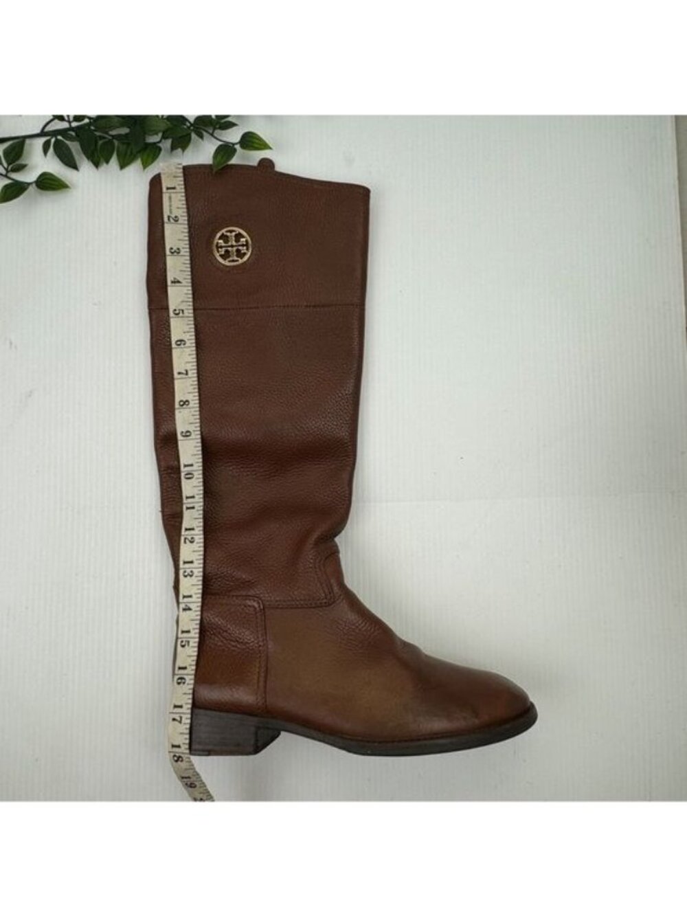 Tory Burch Knee High Junction Leather Riding Boots Brown 8.5 - Picture 10 of 15